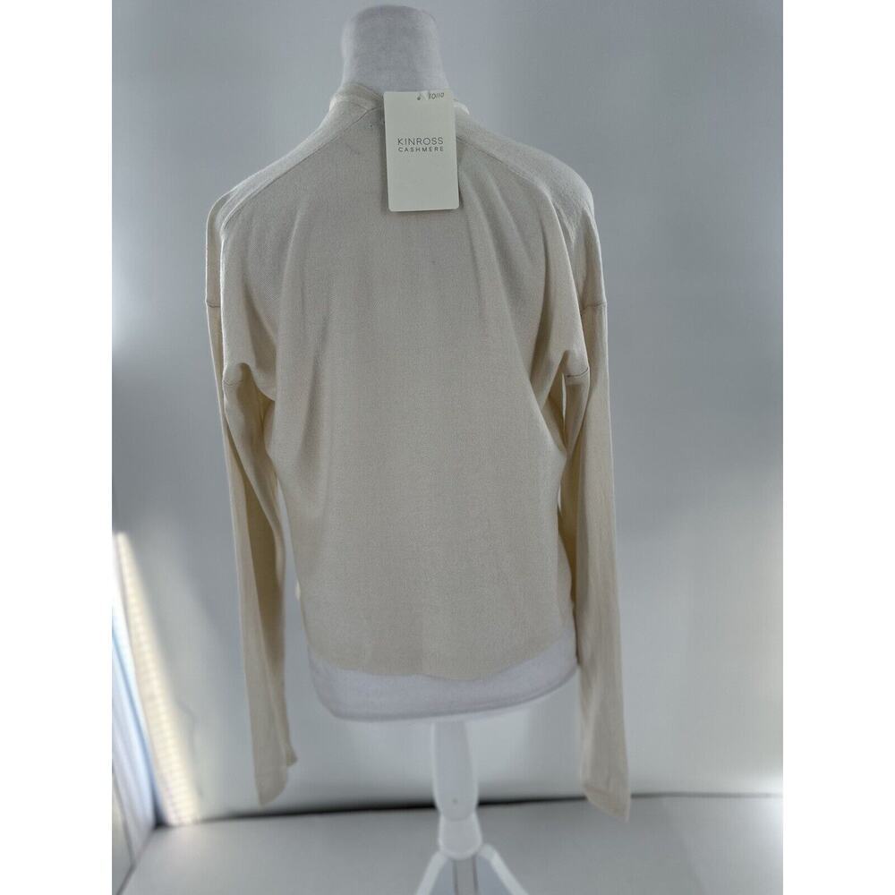 Kinross Cashmere Dress Cardigan Sz S Silk Ivory Dainty Old Money Quiet Luxury - Picture 4 of 7